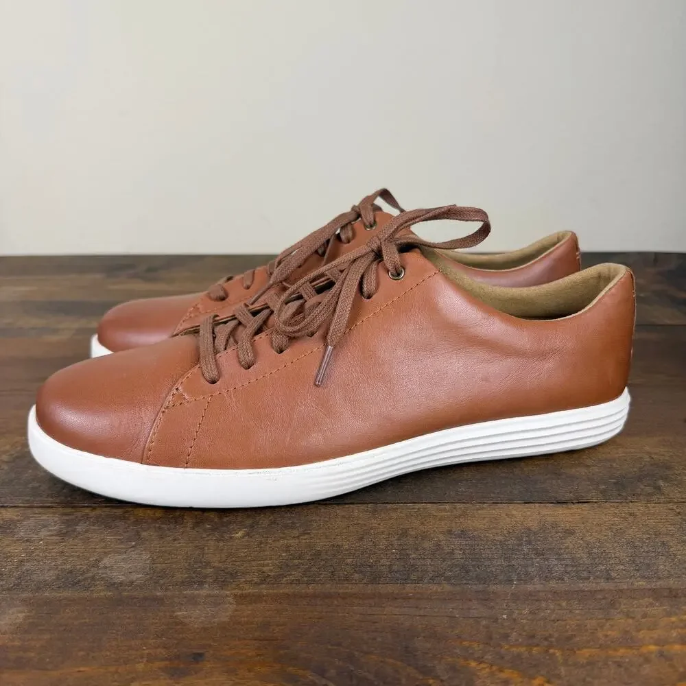 Cole Haan Grand Crosscourt II Sneaker Grand OS Tan Leather Burnish Men's 11.5